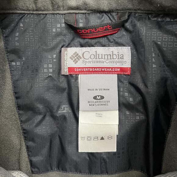 Columbia Convert Omni-Tech Snow Pants Mens Medium Black Waterproof Ski Snowboard - Picture 7 of 16